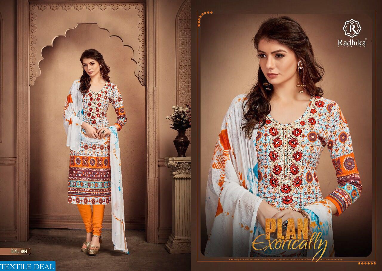 Radhika Afiya Wholesale cotton Work dress material
